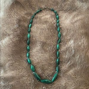 Malachite stone beaded necklace
